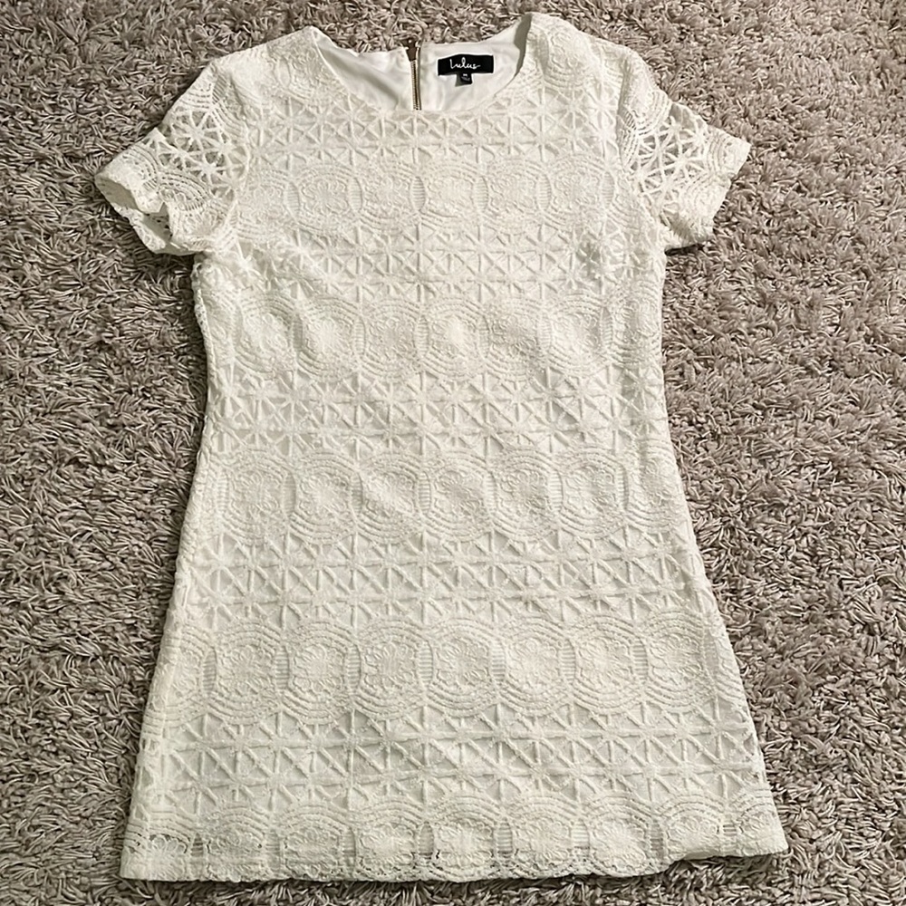 Lulu’s Love You For Eternity White Lace Shift Dress - Picture 2 of 5